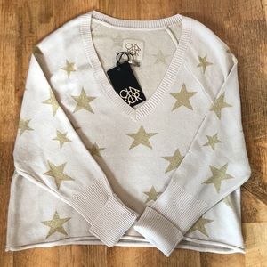 SALE!!! Chaser gold star crop sweater